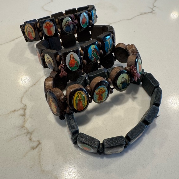 Wooden Religious Icon Bracelets - Picture 4 of 4